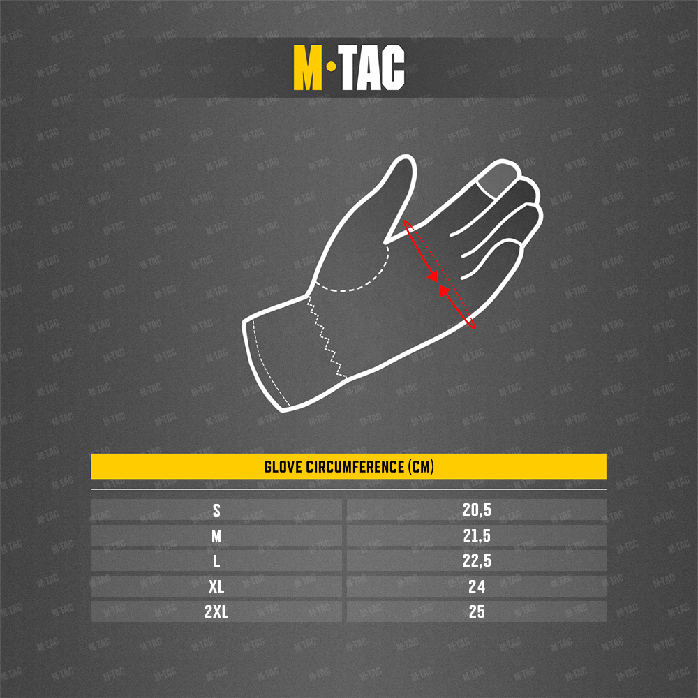 Maattabel Gloves Skeleton Nomex