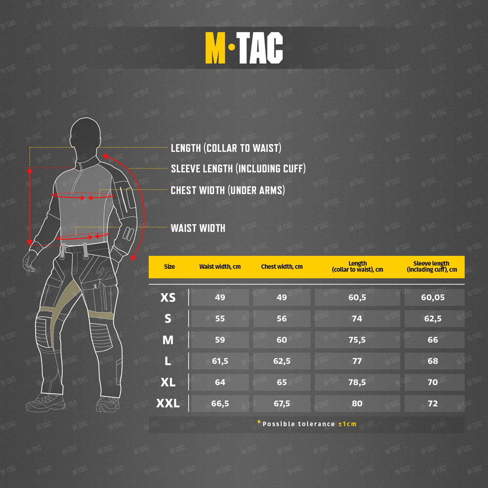 Maattabel Fleece Jacket Windblock Division Gen.II