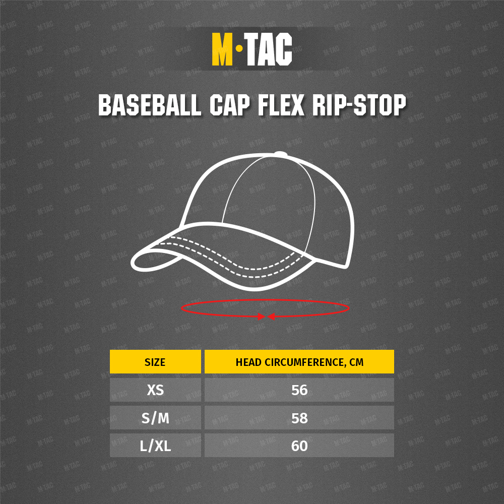 Maattabel M-Tac baseball cap Flex Rip-Stop