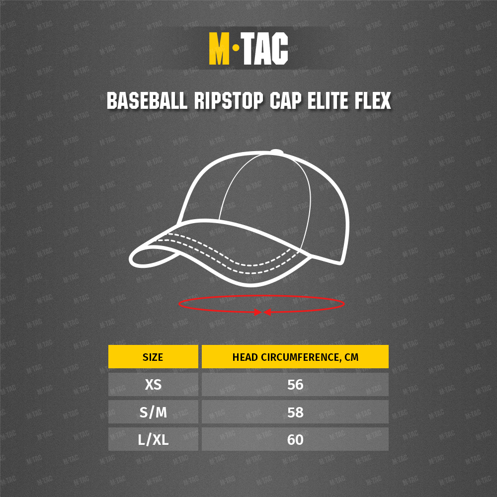Maattabel Baseball Ripstop Cap Elite Flex