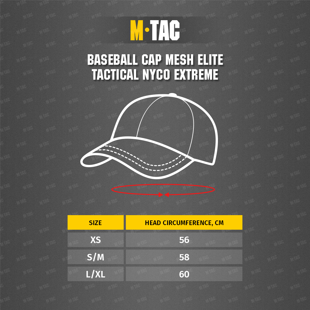 Maattabel Baseball cap Mesh Elite tactical NYCO Extreme