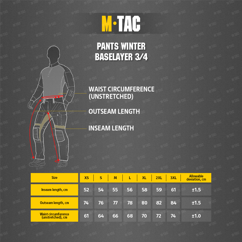 Maattabel Pants Winter Baselayer 3/4